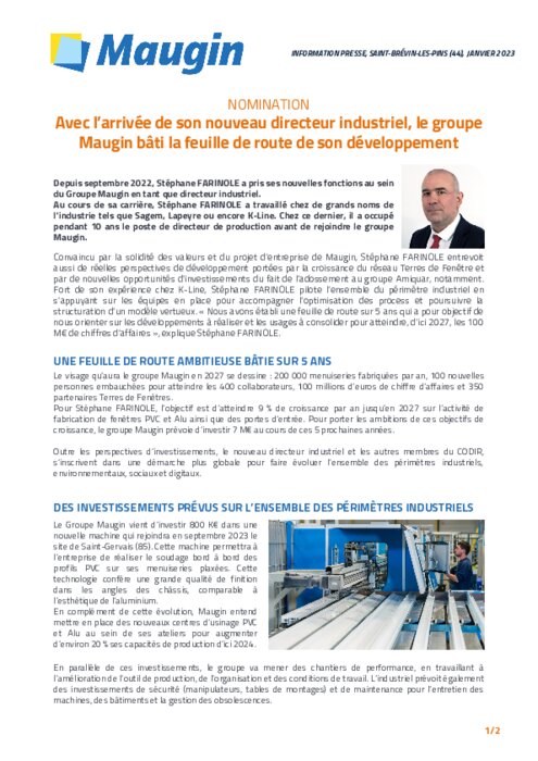 Le groupe Maugin accueille un nouveau directeur industriel BATIToday